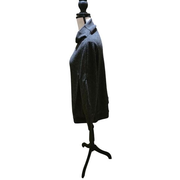 Andree by Unit Gray Waffle Knit Mock Neck Pullover Soft Stretchy Sweater M - Picture 4 of 5